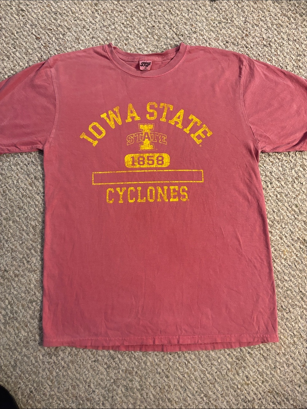 Blue 84 Men’s Iowa State Cyclones Distressed Tee Shirt, Size M